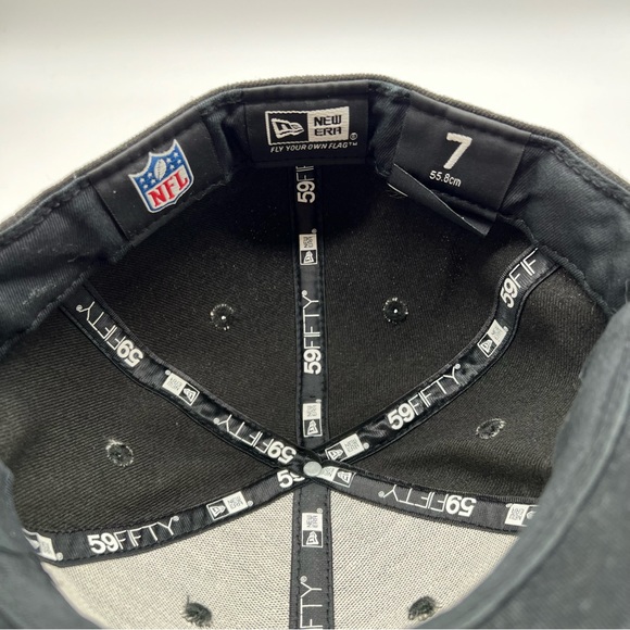 New Era New York Giants NFL Football Team Fitted Baseball Cap Hat Black Size 7” - Picture 4 of 5